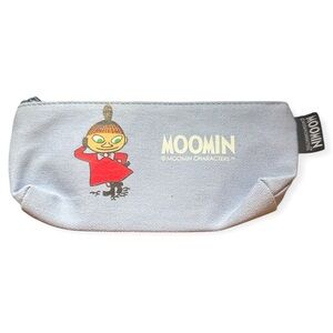 Official Moomin Little My Blue Canvas Pouch Wallet Bag Pencil Case, Zip Top, NEW